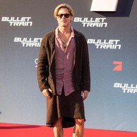 Aktor 58 tahun ini mengenakan jaket cokelat dan kemeja mauve yang dipadankan dengan rok berwarna senada. Foto: Dok. Tristar Media/WireImage