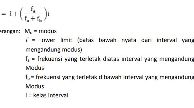 Cara menghitung dan rumus modus.