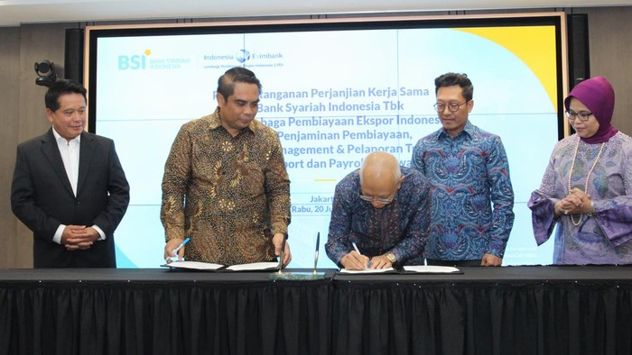 PT Bank Syariah Indonesia Tbk (BSI) bersama Lembaga Pembiayaan Ekspor Indonesia (LPEI) bersinergi menguatkan ekspor nasional.