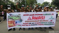 Mereka juga meminta agar alih fungsi lahan distop.