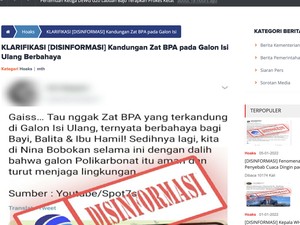 Kominfo Cabut Label Disinformasi di Berita Bahaya BPA Galon Isi Ulang