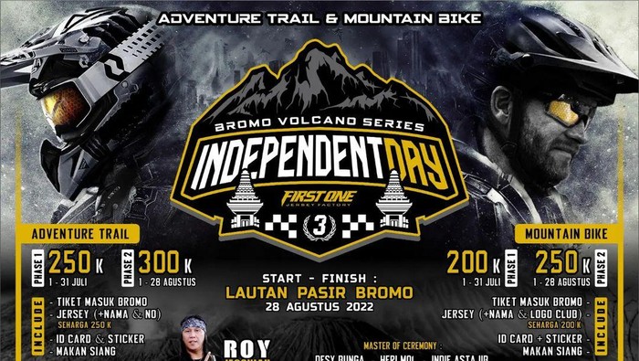 Poster acara adventure trail dan mountain bike Bromo