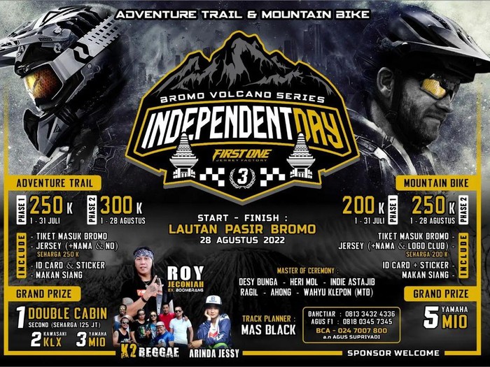 Poster acara adventure trail dan mountain bike Bromo