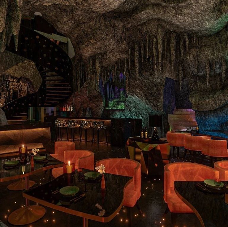 Potret Restoran Dalam Gua The Cave Bali.