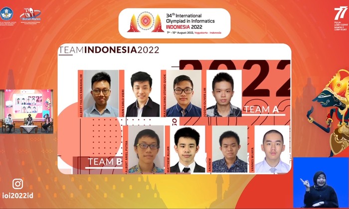 Deretan siswa jagoan Indonesia di International Olympiad of Informatics (IOI) 2022.