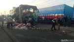 Mengerikan, Kondisi Bus PMH Usai Laga Kambing di Jalinsum Asahan