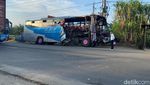 Mengerikan, Kondisi Bus PMH Usai Laga Kambing di Jalinsum Asahan