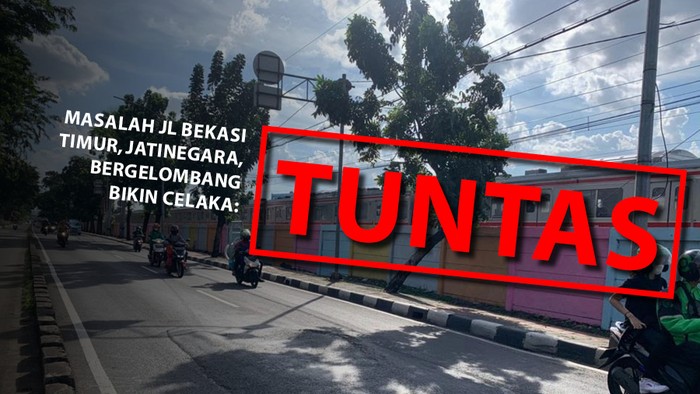 Masalah Jl Bekasi Timur, Jatinegara, bergelombang bikin celaka kini tuntas. (Repro: Mindra Purnomo/Tim Infografis detikcom)