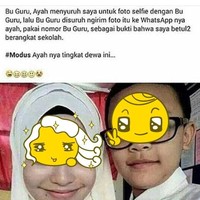 Kalau ini sih namanya modus. Walaupun nggak anter anak ke sekolah, modusnya tetap berjalan. Jangan sampai aja si mama tahu. Foto: Twitter/bang_memedh