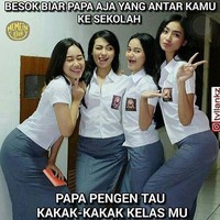 Kakak-kakak kelas yang kayak gini nih yang suka bikin jadi salfok. Nggak heran kalau bapak-bapak jadi semangat antar anak ke sekolah karena bisa sekalian cuci mata. Foto: Twitters/@tvllankz