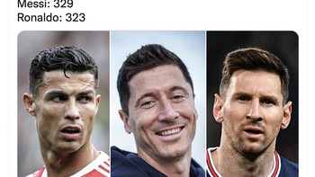 Selama 8 tahun membela Bayern Munich, rekor gol Lewandowski melampaui Ronaldo dan Messi. Foto: Twitter