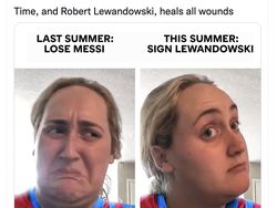 Meme Lewandowski Resmi Bela Barcelona Ramai di Linimasa