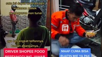 Dapat pelanggan yang menyebalkan, sopir ojol ini harus menunggu 5 jam untuk antar makanan. Ia ingin menyelesaikan tanggung jawabnya meski dirinya sudah dibayar via aplikasi. Foto: TikTok @babangilzam