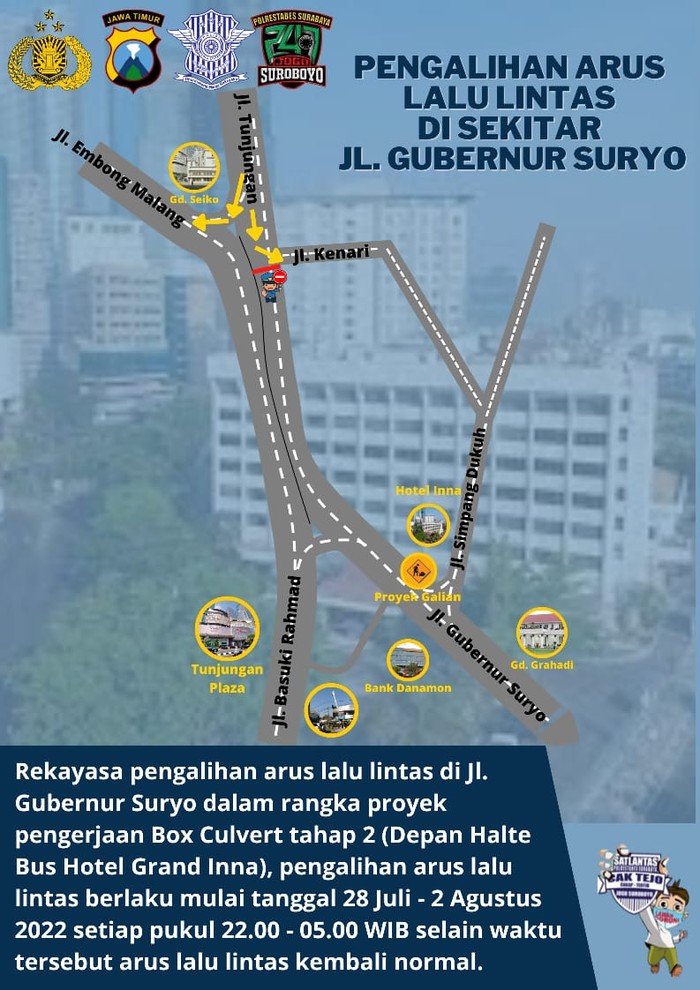 jalan gubernur suryo ditutup