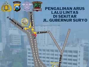 Pengalihan Arus Saat Jalan Gubernur Suryo Ditutup Sebagian Mulai Malam Ini
