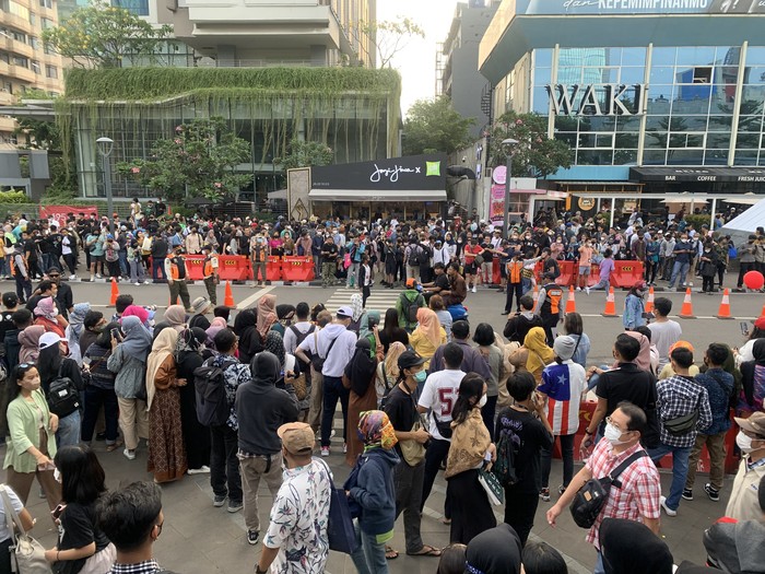 Kondisi kawasan Dukuh Atas area Citayam Fashion Week, Jumat (22/7/2022).