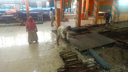 Kondisi terkini area permainan bom-bom car di Tiara Dewata yang tampak telah dibongkar pasa Jumat (22/7/2022)