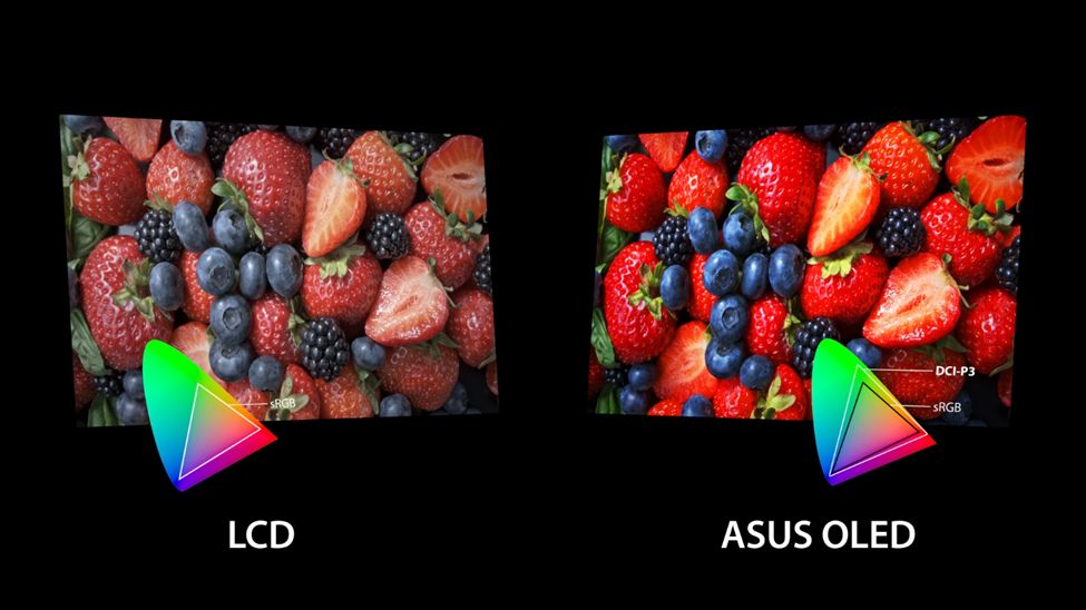 Perbedaan kualitas layar antara LCD dan ASUS OLED.