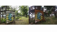 Begini perbandingan foto sebelum dan sesudah taman rusak.
