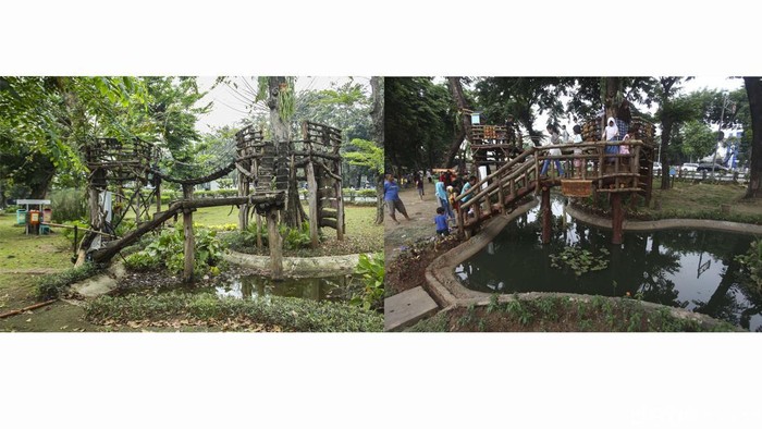 Potret Taman Tomang Rawa Kepa saat ramai dikunjungi warga dan kini telah rusak. Begini foto-fotonya.