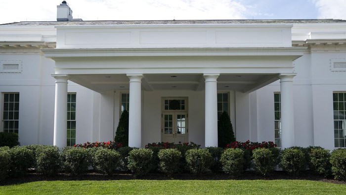 A view of the West Wing of the White House on the morning that President Joe Biden tested positive for COVID-19, Thursday, July 21, 2022, in Washington. (AP Photo/Evan Vucci)