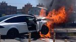 Penampakan Mobil Jimmy Lin yang Terbakar Usai Kecelakaan