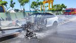 Penampakan Mobil Jimmy Lin yang Terbakar Usai Kecelakaan