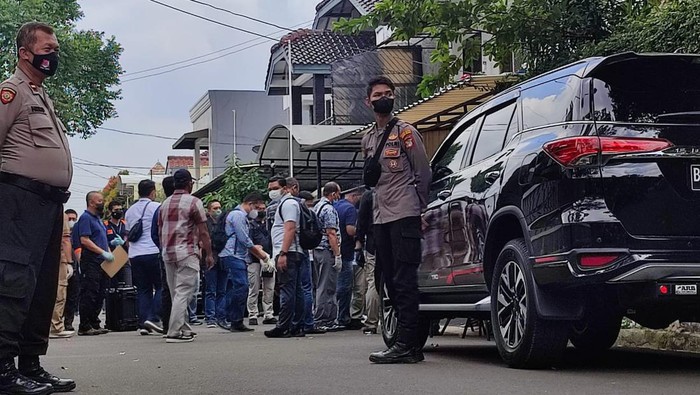 Prarekonstruksi di rumah Irjen Ferdy Sambo, Sabtu (23/7/2022)