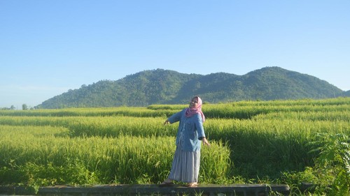 Keindahan Gunung Sasak di Kecamatan Kuripan, Kabupaten Lombok Barat, Minggu (24/7/2022).