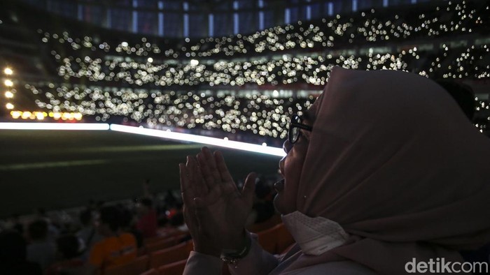 Begini suasana acara grand launching JIS, Jakarta, Minggu (24/7/2022). Dalam acara ini Anies resmi memberikan stadion kepada The Jakmania dan warga Jakarta.