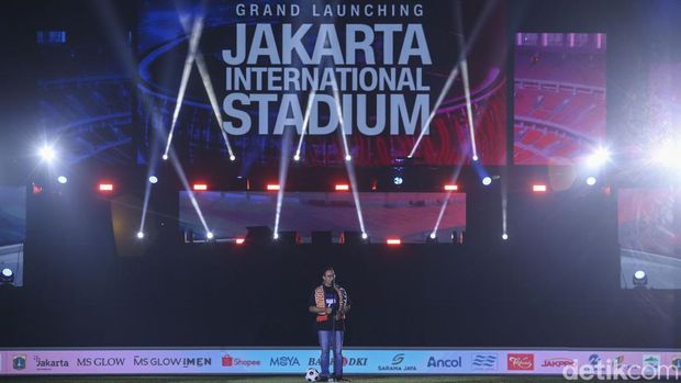 Begini suasana acara grand launching JIS, Jakarta, Minggu (24/7/2022). Dalam acara ini Anies resmi memberikan stadion kepada The Jakmania dan warga Jakarta.