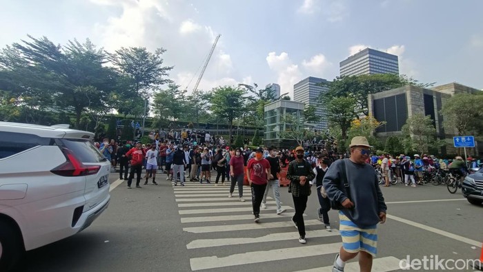 Suasana Citayam Fashion Week Minggu (24/7) siang.