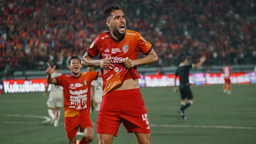 Willian Pacheco mencetak gol untuk kemenangan Bali United, Sabtu (23/7/2022). Serdadu Tridatu menang 1-0 atas Persija Jakarta.