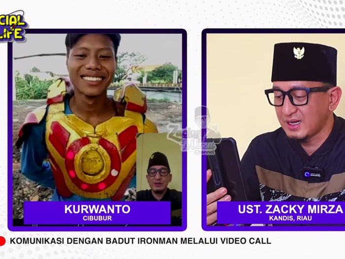 Zacky Mirza yang sangat tertegun dengan pernyataan Iron Man.