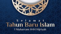 Bagi penggemar warna biru kamu bisa menjadikan poster satu ini sebagai ucapan Selamat Tahun Baru Islam. Foto: twibbonize.com