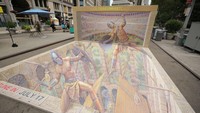 The History Channel memesan para seniman untuk membuat mural 3D di New York, sebagai bagian dari penayangan perdana serial Colosseum.