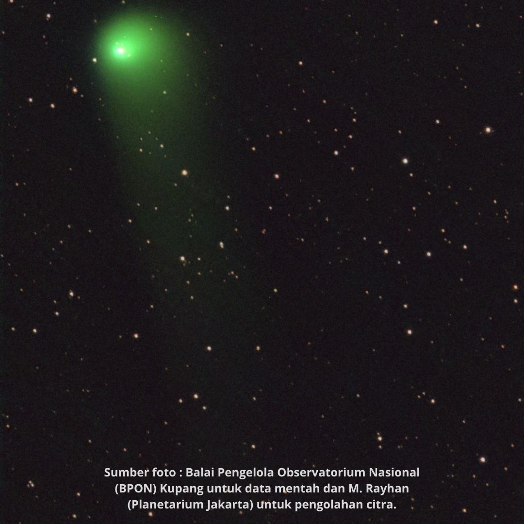 Fenomena langka Komet C/2017 K2 (Panstarr) atau komet K2 saat melintas Bumi berhasil diabadikan Badan Riset dan Inovasi Nasional (BRIN) dari wilayah Indonesia.