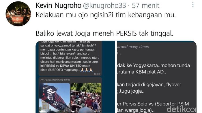 Tangkapan layar Twitter pribadi Kevin Nugroho.