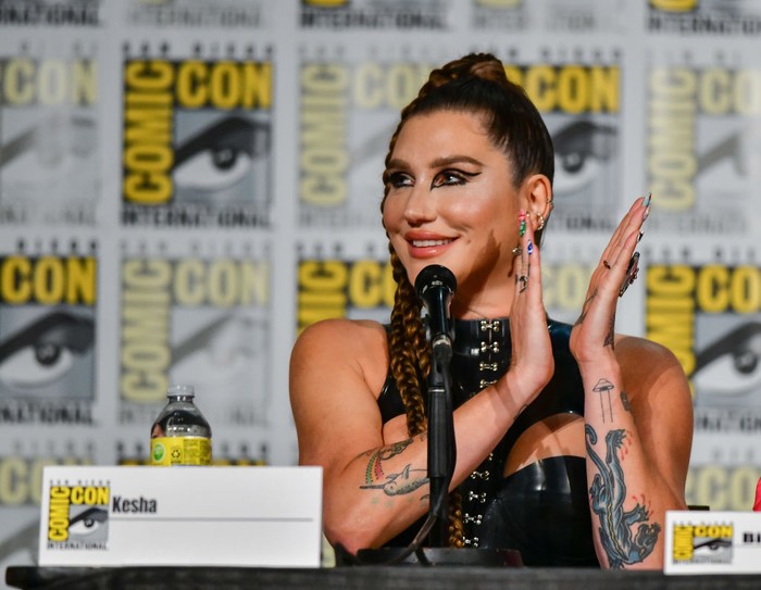 SAN DIEGO, CALIFORNIA - JULY 23: Kesha speaks onstage at the Discovery+ 