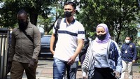 Sejumlah ajudan Irjen Ferdy Sambo mendatangi Kantor Komnas HAM, Jakarta, Selasa (26/7/2022).