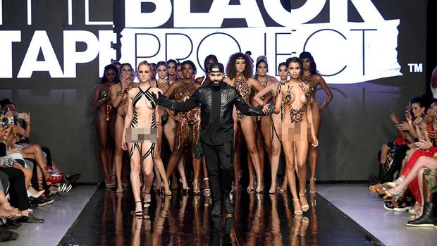MIAMI BEACH, FLORIDA - JULY 15: Designer Joel Alvarez walks the runway for BLACK TAPE PROJECT At Miami Swim Week Powered By Art Hearts Fashion Swim/Resort 2019/20 at Faena Forum on July 15, 2019 in Miami Beach, Florida. (Photo by Arun Nevader/Getty Images for Art Hearts Fashion)