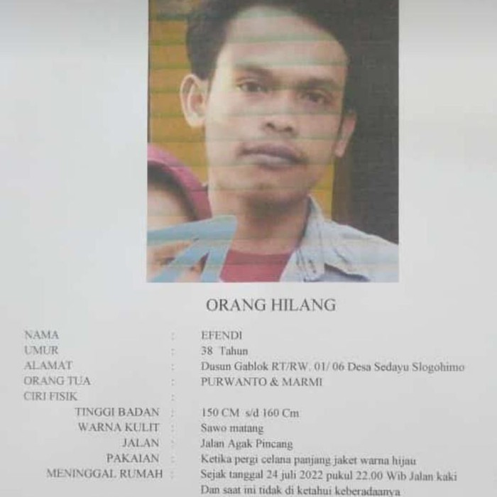 Efendi, warga Slogohimo pergi dari rumah