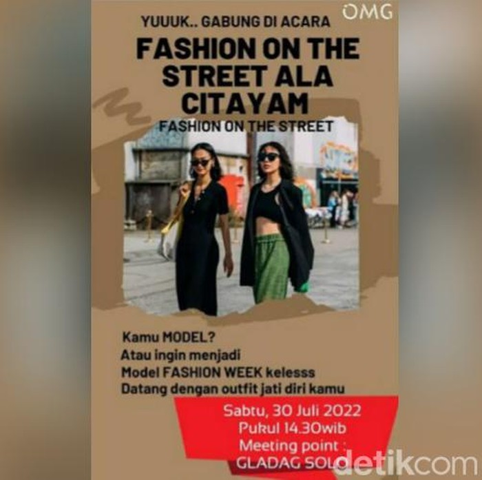 Warga Solo akan mengadakan Fashion on the street ala Citayam.