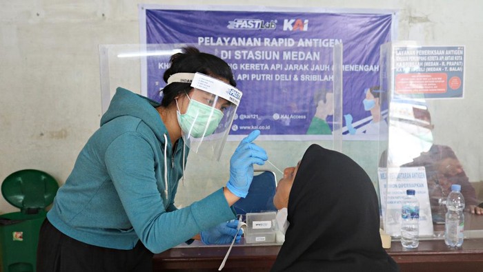 Suasana proses antige di stasiun KAI Sumut. Dok Humas KAI Divre I Sumut.