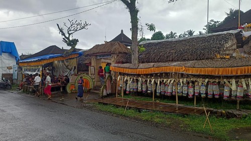 Lokasi pengabenan mendiang Komang AD yang berada di Desa Tangkup, Kecamatan Sidemen, Kabupaten Karangasem, Bali, Selasa (26/7/2022).