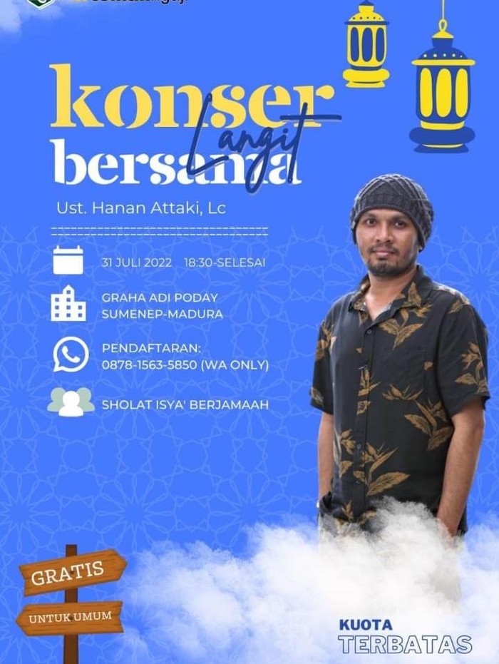 Poster acara Ustaz Hanan Attaki di Sumenep