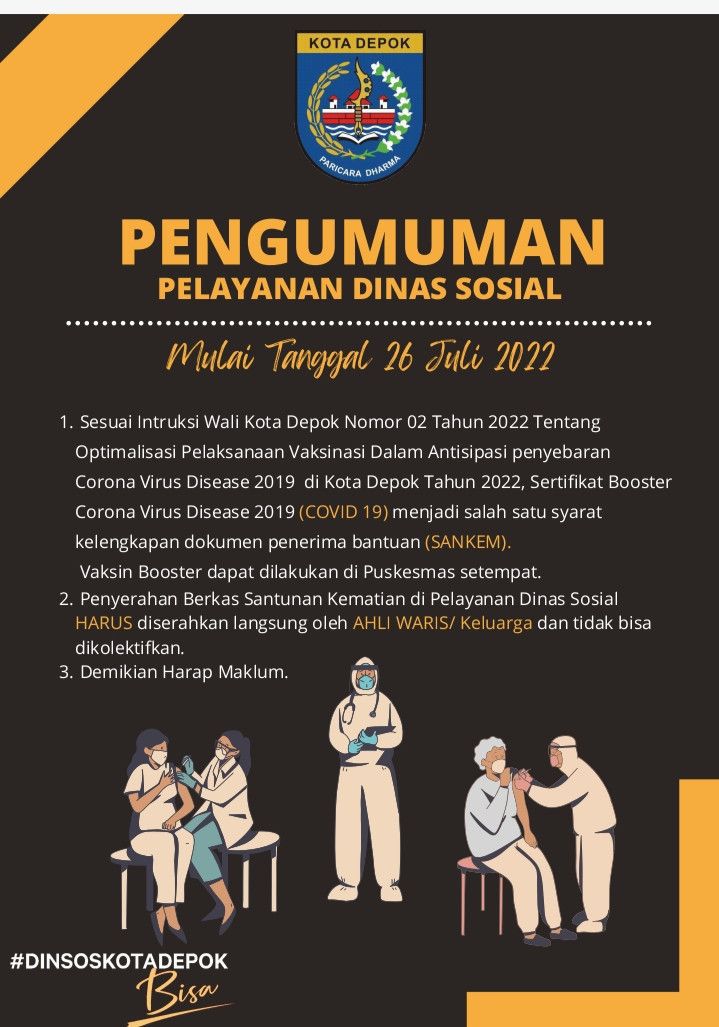 Vaksin booster jadi syarat urus santunan kematian di Depok