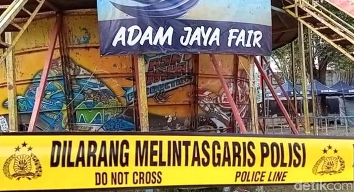 Wahana Tong Setan di Jember ditutup dan dipasangi garis polisi