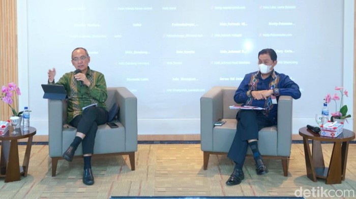 Deputi Kepala Perwakilan Bank Indonesia Sumut Ibrahim saat memaparkan kinerja ekonomi Sumut.