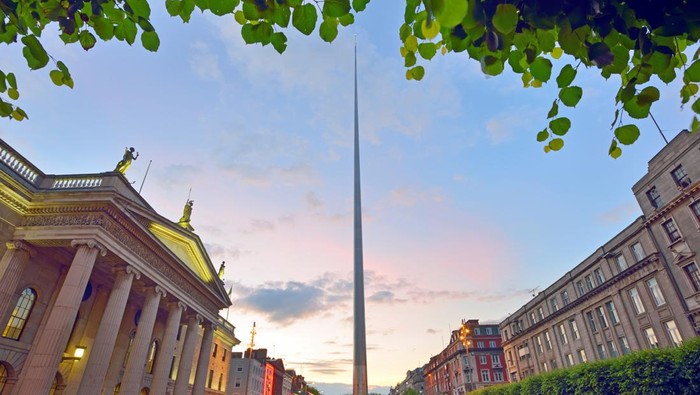 Dublin, Ireland center symbol - spire and  General Post Office